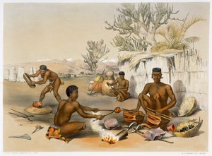 Zulu-Schmiede bei der Arbeit, 1849