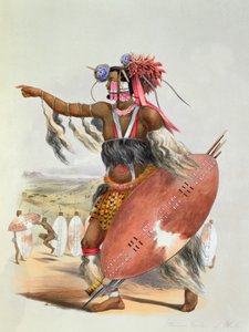 Zulu-Krieger, Utimuni, Neffe von Chaka, dem verstorbenen Zulu-König, 1849