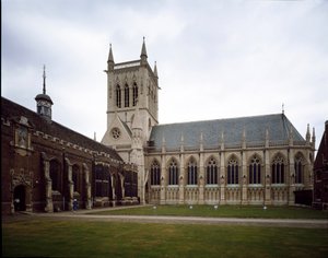 Gotische Kunst: Ansicht des Saint John College, gegründet 1511 von der Gräfin von Richmond