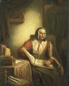Alte Frau beim Lesen