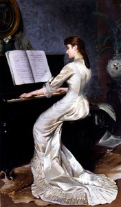 Lied ohne Worte, Klavierspieler, 1880 von George Hamilton Barrable