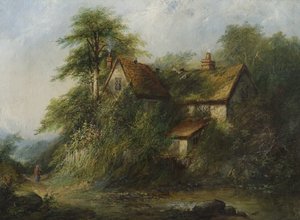 Hütte auf dem Land, 1871 von George Harrison