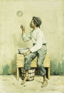 Schwarzer Junge, der Seifenblasen bläst, 1887