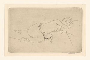 Liegender weiblicher Akt von George Hendrik Breitner (signed by artist)
