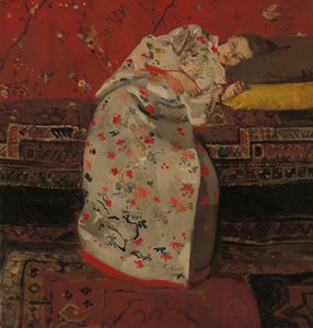Meisje in witte kimono
