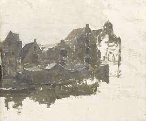 Lagerhäuser auf den Teertuinen auf dem Prinseneiland, Amsterdam von George Hendrik Breitner