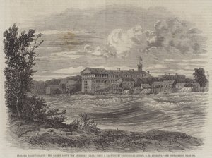 Niagara Falls Village, die Stromschnellen oberhalb der American Falls von George Henry Andrews