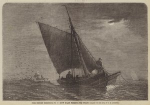 Die britischen Fischereien, Nr. 3, Stow-Boote beim Spratfischen von George Henry Andrews