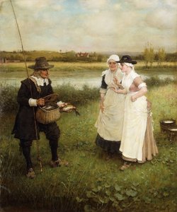 Isaac Walton und die Milchmädchen, 1888 von George Henry Boughton