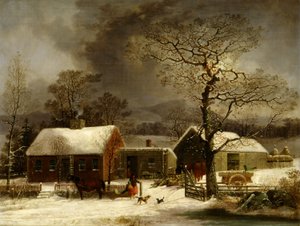 Winterszene in New Haven, Connecticut von George Henry Durrie