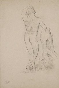 Männlicher Akt, Rückansicht, 1846 von George Henry Hall