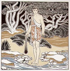 David, Cartoon für Sgraffito-Dekoration, aus Vol XIII des `The Studio` Magazins, veröffentlicht 1898