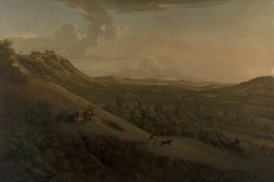 Box Hill, Surrey, mit Dorking in der Ferne von George Lambert