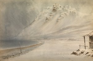 Schneesturm in Penmaenmawr, Nordwales von George Lothian Hall