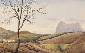 Der Felsen von Gibraltar von der Alameida in San Roque