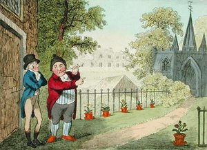 Ein Garten zeigend, graviert von Isaac Cruikshank, veröffentlicht 1796 (Aquatinta) von George Moutard (after) Woodward