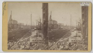 Stereographische Ansicht der Clark Street nach dem Chicagoer Feuer