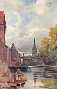 Die Kathedrale von der King Street Fähre (Farblithografie)