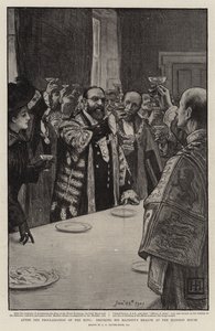 Nach der Proklamation des Königs, Trinken auf die Gesundheit Seiner Majestät im Mansion House von George Percy Jacomb Hood