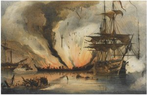 Die Seeschlacht von Navarino am 20. Oktober 1827 von George Philip Reinagle