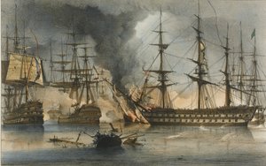 Die Seeschlacht von Navarino am 20. Oktober 1827