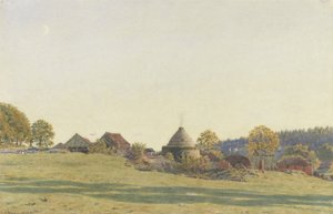 Ziegelwerk in Pitland Street, Surrey (Schwarzblei, Aquarell und Körperfarbe auf Papier) von George Price Boyce
