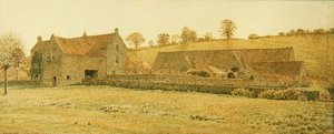 Die alte Zehntscheune und das Bauernhaus in der Nähe von Bradford-on-Avon