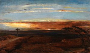 Landschaft bei Sonnenuntergang