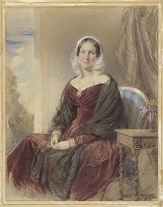 Porträt einer sitzenden Dame mit Blick nach draußen