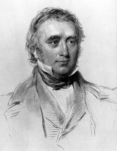 Thomas Babington Macaulay im Alter von 49 Jahren, graviert von William Holl, um 1850er