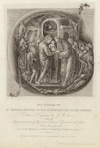 Faksimile des Anfangsbuchstabens der Darstellung im Tempel von George Robert Lewis