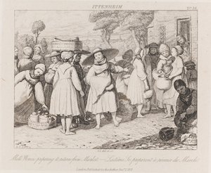 Milchfrauen, Ittenheim, um 1821 von George Robert Lewis
