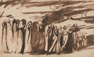 Eine Prozession der Verdammten: Studie für die Verdammten in Dantes "Inferno" von George Romney