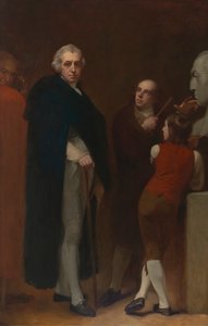 John Flaxman modelliert die Büste von William Hayley