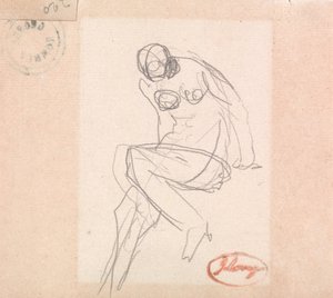 Sitzender weiblicher Akt, wahrscheinlich für "Susanna und die Ältesten" von George Romney