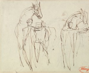 Skizzen für einen Mann mit einem Pferd von George Romney
