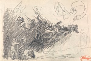 Die drei Grazien und Teufel, die Christus verspotten für "Die Versuchung Christi" von George Romney