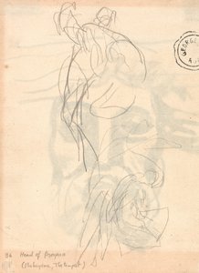Zwei Studien, ein Mann, der einen Körper trägt, und eine kniende Frau von George Romney