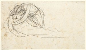 Frau umarmt liegende Figur (verso: untere Hälfte von zwei stehenden Figuren)