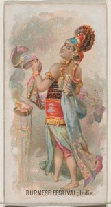 Burmesisches Fest, Indien, aus der Feiertagsserie N80 für Duke-Zigaretten, 1890 von George S. Harris and Sons