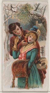 Weihnachten, England, aus der Feiertagsserie N80 für Duke-Zigarettenmarke, 1890 von George S. Harris and Sons