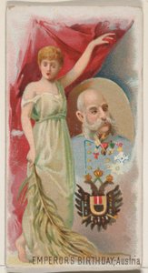 Kaisergeburtstag, Österreich, aus der Feiertagsserie N80 für Duke-Zigaretten, 1890 von George S. Harris and Sons