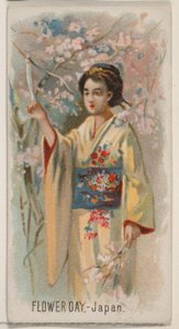 Blumentag, Japan, aus der Feiertagsserie N80 für Duke-Zigaretten, 1890 von George S. Harris and Sons