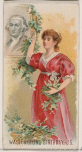 George Washingtons Geburtstag, Vereinigte Staaten, aus der Feiertagsserie N80 für Duke, 1890 von George S. Harris and Sons