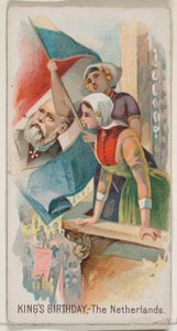 Geburtstag des Königs, Niederlande, aus der Feiertagsserie N80 für Duke-Zigaretten, 1890 von George S. Harris and Sons
