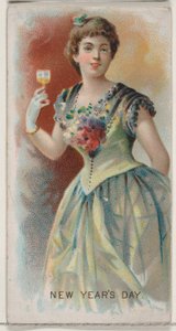 Neujahrstag, Vereinigte Staaten, aus der Feiertagsserie N80 für Duke-Zigarettenmarke, 1890
