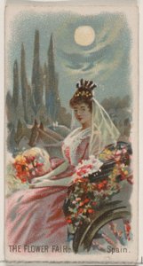 Der Blumenmarkt, Spanien, aus der Feiertagsserie N80 für Duke-Zigaretten, 1890