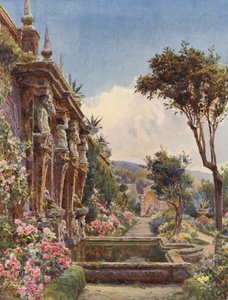 Italienische Gärten: Die untere Terrasse, Villa Imperiali von George Samuel Elgood
