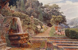 Italienische Gärten: Villa Cicogna, unterhalb des Wasserfalls von George Samuel Elgood
