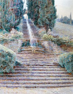 Der Wasserfall bei Villa Cicogna, Italien 1901 von George Samuel Elgood